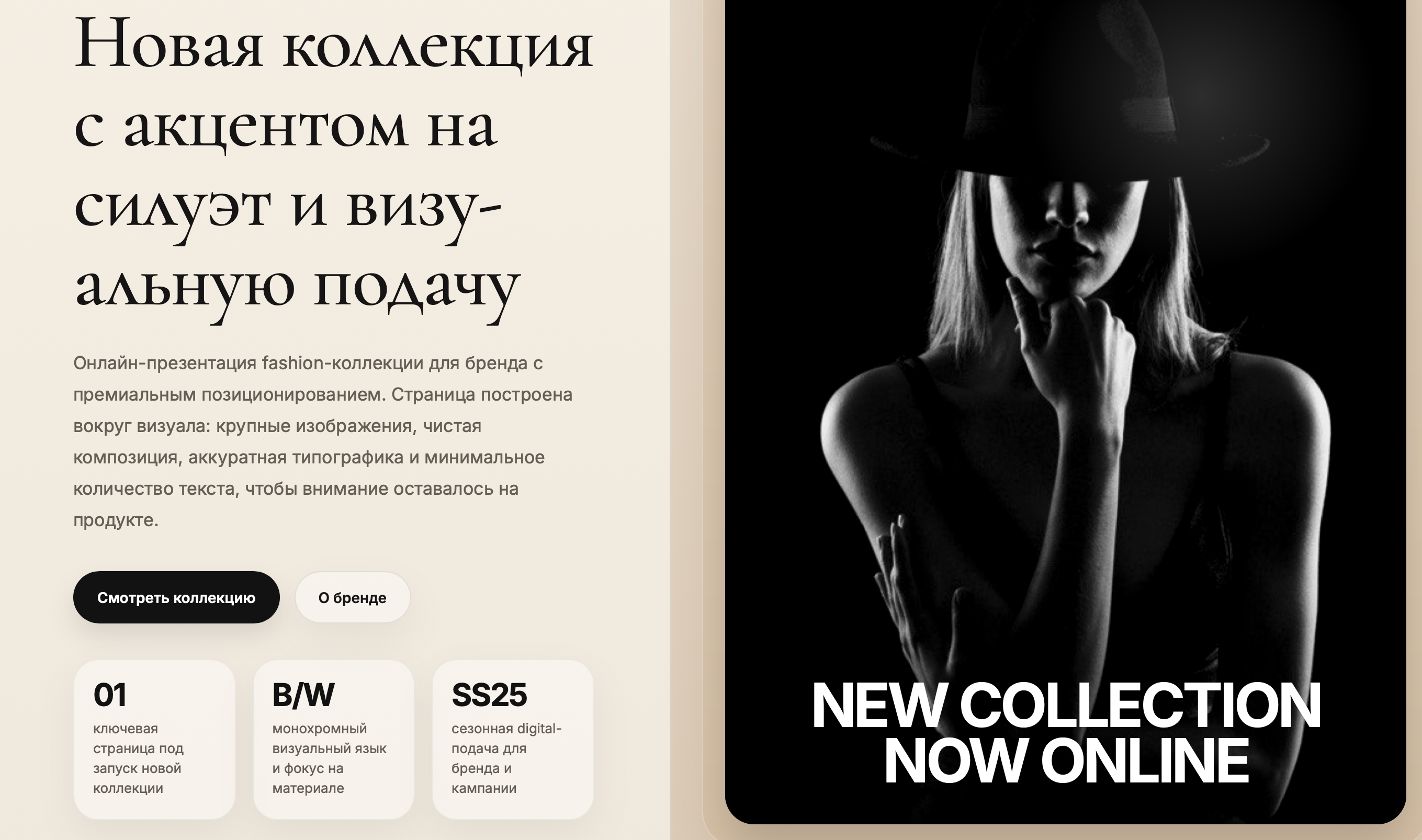 Fashion editorial landing